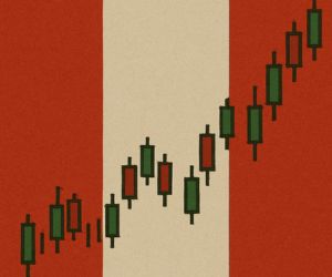 Gráfico financiero de crecimiento del mercado bursátil en América Latina con foco en acciones de Perú.